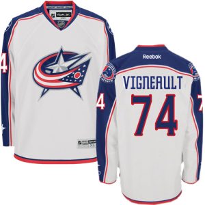 Herren Columbus Blue Jackets Eishockey Trikot Sam Vigneault #74 Reebok Weiß Auswärts